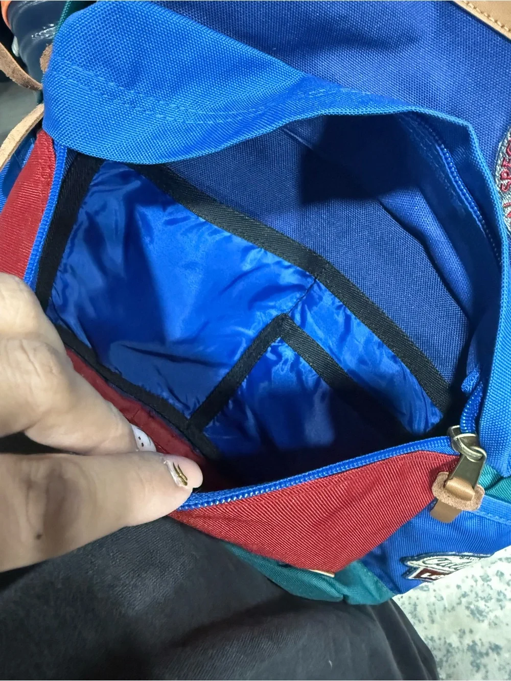 Levi's Teal Navy Royal Blue and Red Canvas Backpack